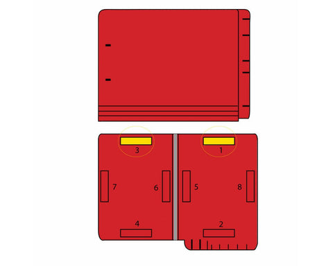 Barkley™ Match End Tab Folder Fas# 1&3 11pt Color Stock Red Flush Front 12 1/4" x 9 1/2" 2ply - 50 per Box | ETF229R