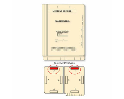 Filepro® End Tab Folder Fastener # 1&3 14pt Manila Printed Flush Front 12-1/4"x9-1/2" 2ply 250 per Case | ETF29B