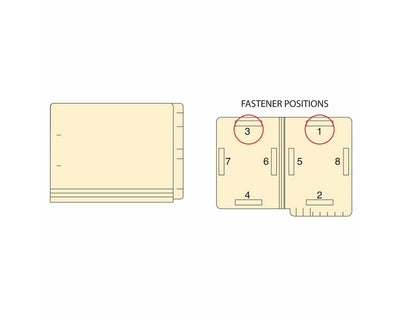 Filepro® End Tab Folder Fastener # 1&3 11pt Manila Flush Front 12-1/4"x9-1/2" 2ply 250 per Case | ETF4B