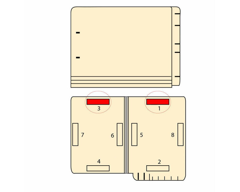 Filepro® End Tab Folder Fastener # 1&3 14pt Manila Flush Front 12-1/4"x9-1/2" 2ply 250 per Case | ETF9B