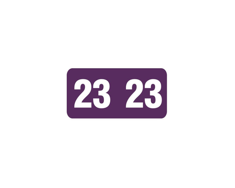 Smead® Compatible Color Code Label Year "23", 1" x 1/2", Purple, Mylar, 250 Per Roll |  ETS-23