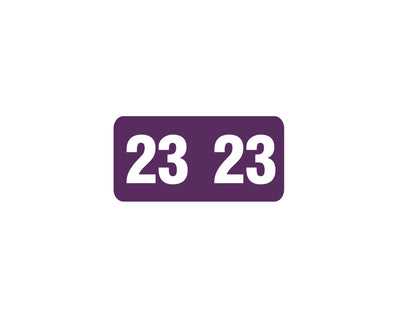 Smead® Compatible Color Code Label Year "23", 1" x 1/2", Purple, Mylar, 500 Per Roll | ETY-23
