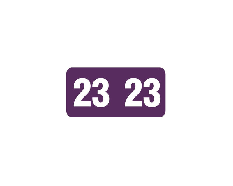 Smead® Compatible Color Code Label Year "23", 1" x 1/2", Purple, Mylar, 500 Per Roll | ETY-23