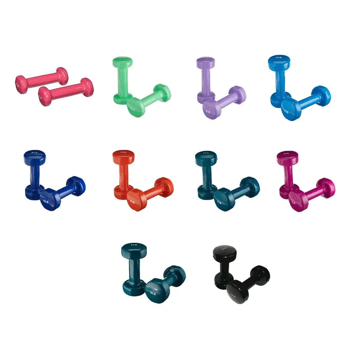 Sammons Preston Vinyl-Coated Iron Dumbbell Set 1-10lbs (Packaging - Each)
