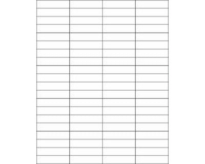 PDC Chart Labels Laser Paper Portrait 2x1/2 White - 80 per Sheet, 100 Sheets per Pack | GLLS122