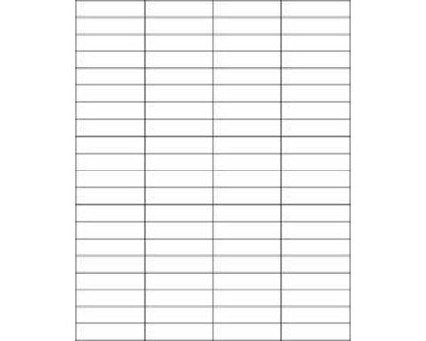 PDC Chart Labels Laser Paper Portrait 2x1/2 White - 80 per Sheet, 100 Sheets per Pack | GLLS122
