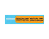 PDC Syringe Flag Label Synthetic Permanent "Paralyzing Agent Use" 3 7/8" X 3/4" Orange, 20 per Sheet, 100 Sheets per Package | HCL17438