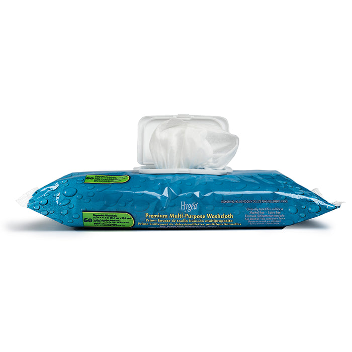 Hygea Cleansing Washcloths - Case of 6 Packs of 60