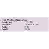 Invacare 9000 Topaz Bariatric Wheelchair