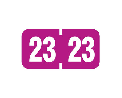 Jeter® Compatible Color Code Label Year "23", 1-1/2" x 3/4", Purple, Mylar, 500 Per Roll | JE-23