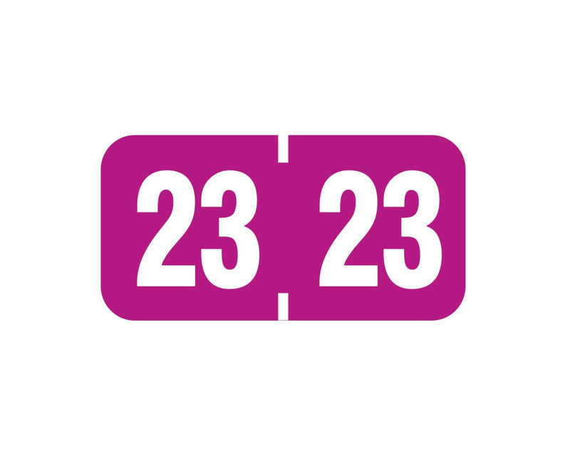 Jeter® Compatible Color Code Label Year "23", 1-1/2" x 3/4", Purple, Mylar, 500 Per Roll | JE-23