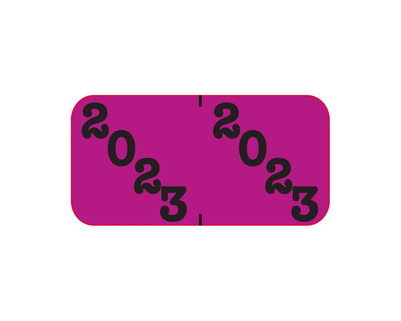 Jeter® Compatible Color Code Label Year "2023", 1-1/2" x 3/4", Purple, Mylar, 500 Per Roll | JTYM-23