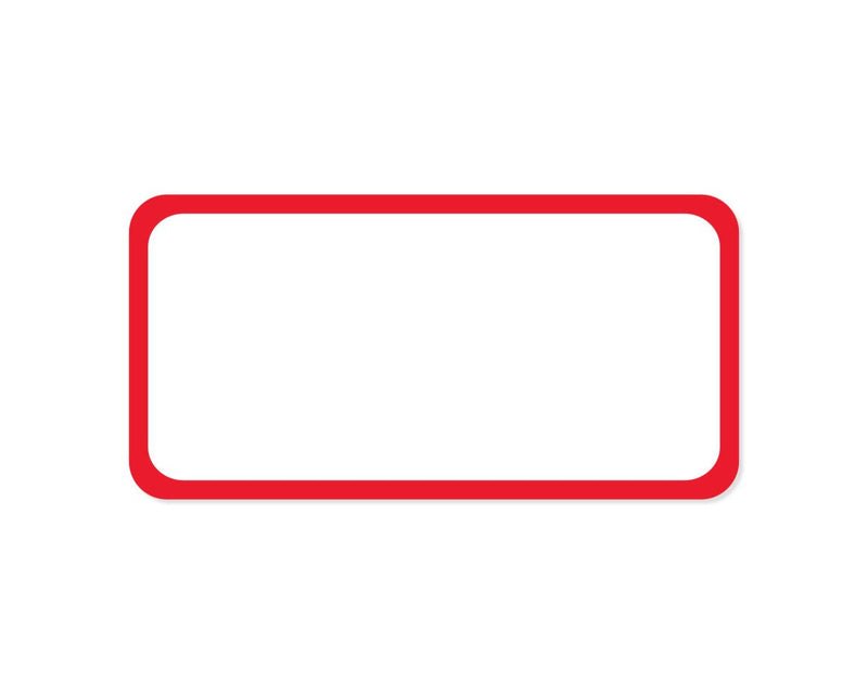PDC Direct Thermal 2"x1" Label, 3/4" Core Size, Red Border, 350 Labels per Roll, 36 Rolls per Case | LDQL220RB