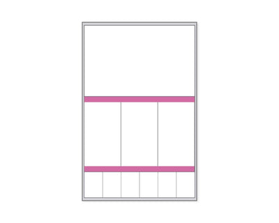 PDC Label Meditech Direct Thermal Paper Permanent 3" Core 3 3/8"x5 1/4" White with Pink 500 per Roll, 2 Rolls per Case | LDWHP127