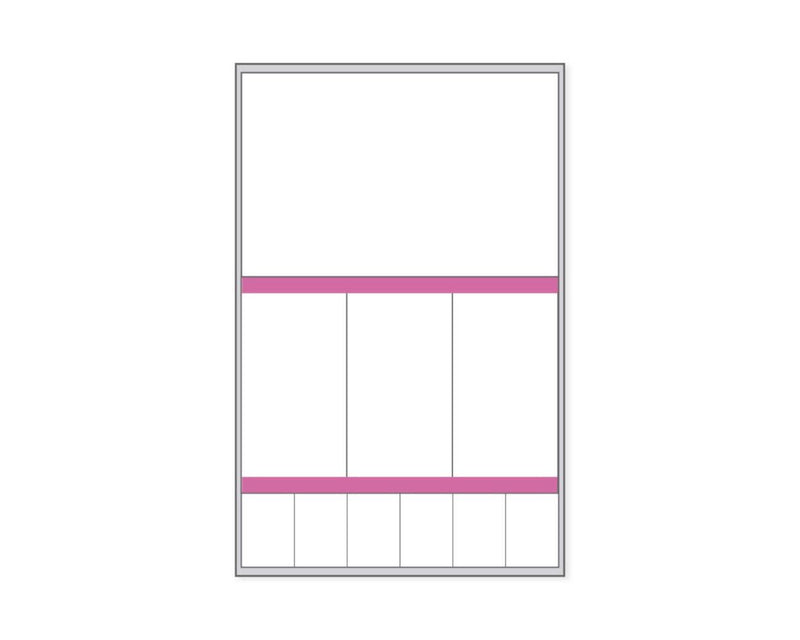 PDC Label Meditech Direct Thermal Paper Permanent 3" Core 3 3/8"x5 1/4" White with Pink 500 per Roll, 2 Rolls per Case | LDWHP127