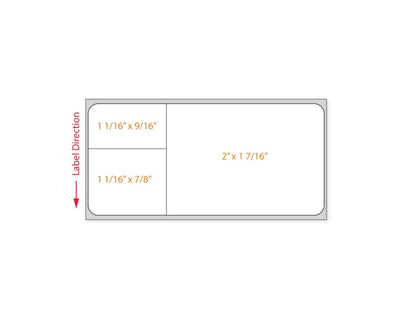 PDC Label Misys/Sunquest Direct Thermal Paper Permanent 3" Core 3 1/16"x1 7/16" White 1200 per Roll, 5 Rolls per Case | LDWHP134
