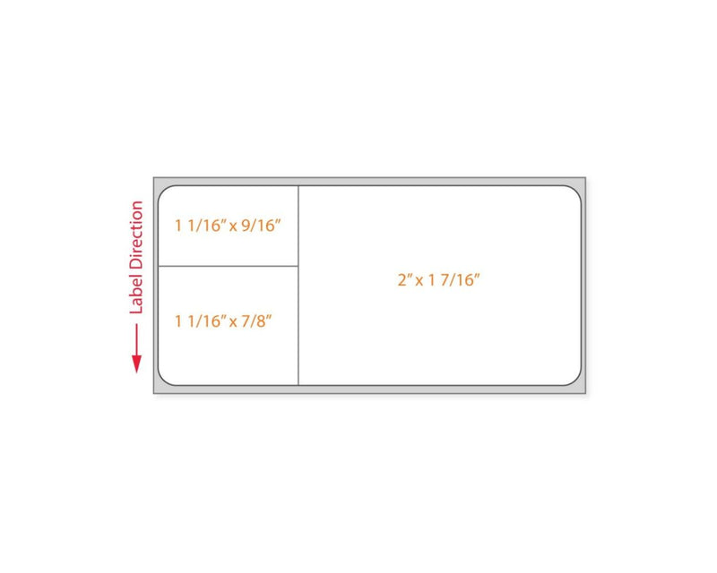 PDC Label Misys/Sunquest Direct Thermal Paper Permanent 3" Core 3 1/16"x1 7/16" White 1200 per Roll, 5 Rolls per Case | LDWHP134