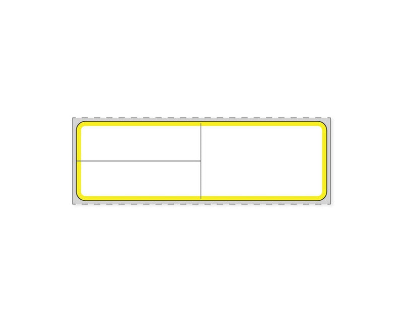 PDC Label Meditech Direct Thermal Paper Permanent 1" Core 4"x1 1/4" White with Yellow 1000 per Roll, 8 Rolls per Case | LDWHP158