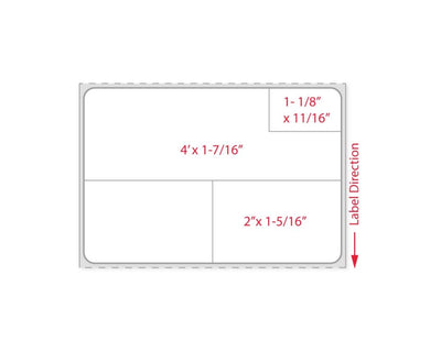 PDC Label Cerner Direct Thermal Paper Permanent 3" Core 4"x2 3/4 " White 2000 per Roll | LDWHP553