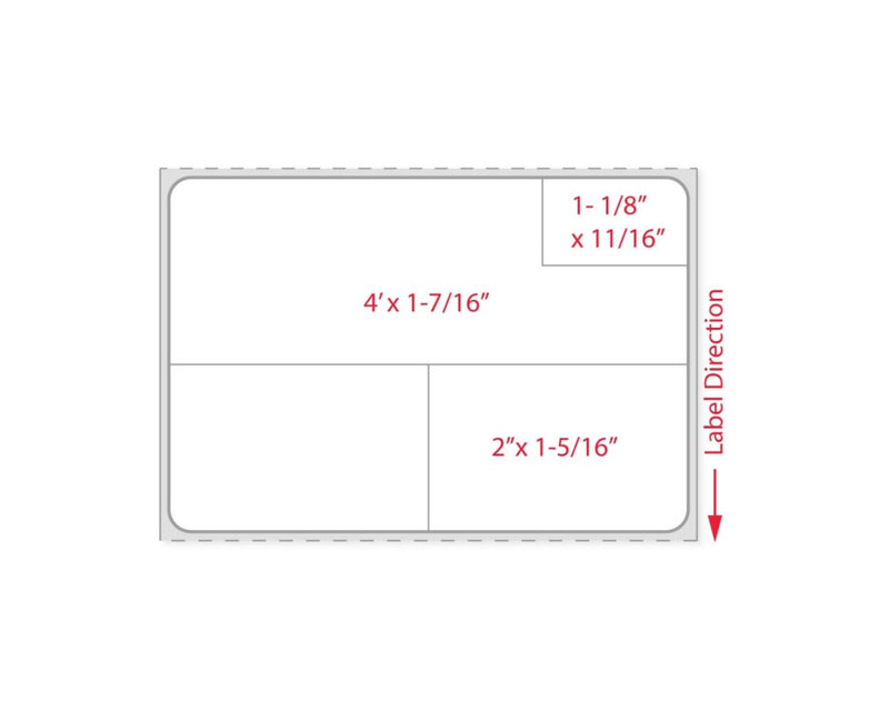 PDC Label Cerner Direct Thermal Paper Permanent 3" Core 4"x2 3/4 " White 2000 per Roll | LDWHP553