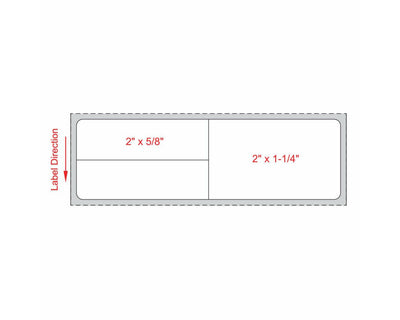 PDC Label Meditech Direct Thermal Paper Permanent 1" Core 4"x1 1/4" White 1000 per Roll, 8 Rolls per Case | LDWHP58
