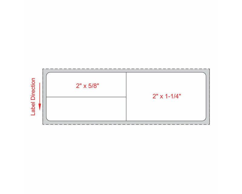 PDC Label Meditech Direct Thermal Paper Permanent 1" Core 4"x1 1/4" White 1000 per Roll, 8 Rolls per Case | LDWHP58