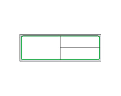 PDC Label Meditech Direct Thermal Paper Permanent 1" Core 4"x1-1/4" White with Green 1000 per Roll, 8 Rolls per Case | LDWHP60