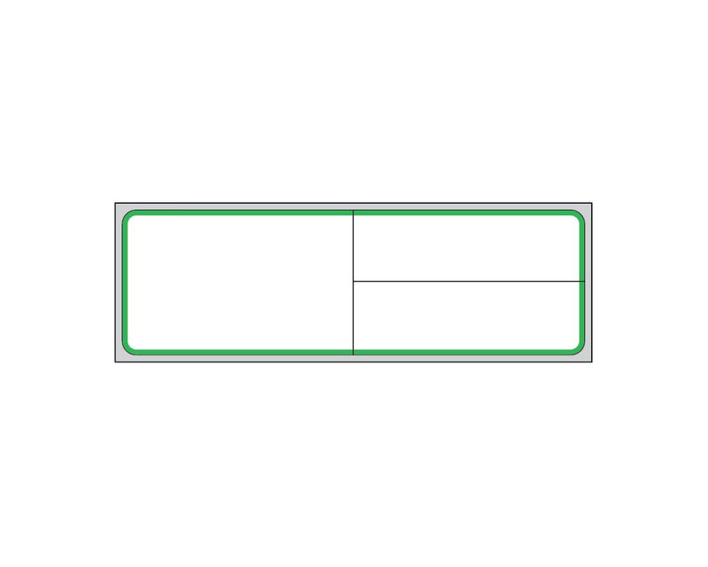 PDC Label Meditech Direct Thermal Paper Permanent 1" Core 4"x1-1/4" White with Green 1000 per Roll, 8 Rolls per Case | LDWHP60