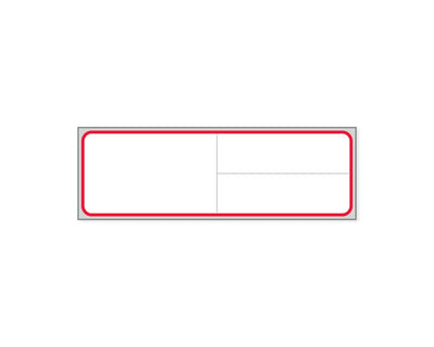 PDC Label Meditech Direct Thermal Paper Permanent 1" Core 4"x1 1/4" White with Red 1000 per Roll, 8 Rolls per Case | LDWHP63