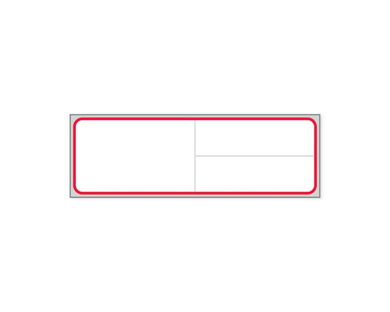 PDC Label Meditech Direct Thermal Paper Permanent 1" Core 4"x1 1/4" White with Red 1000 per Roll, 8 Rolls per Case | LDWHP63
