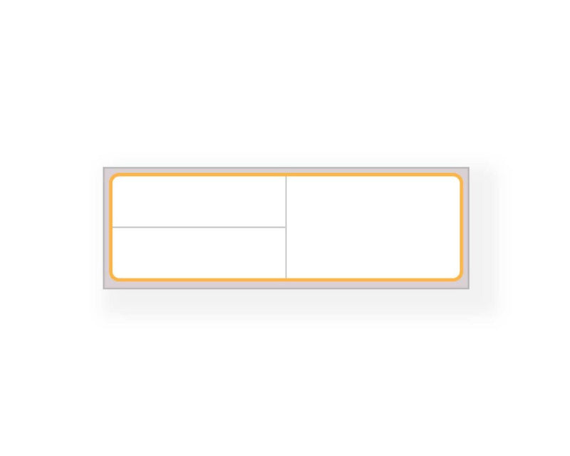 PDC Label Meditech Direct Thermal Paper Permanent 3" Core 4"x1 1/4" White with Orange 3600 per Roll | LDWHP66