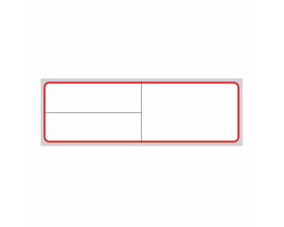 PDC Label Meditech Direct Thermal Paper Permanent 3" Core 4"x1 1/4" White with Red 3600 per Roll | LDWHP67
