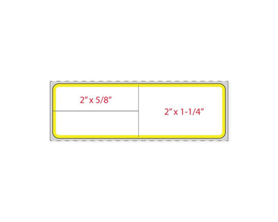 PDC Label Meditech Direct Thermal Paper Permanent 3" Core 4"x1 1/4" White with Yellow 3600 per Roll | LDWHPYB64