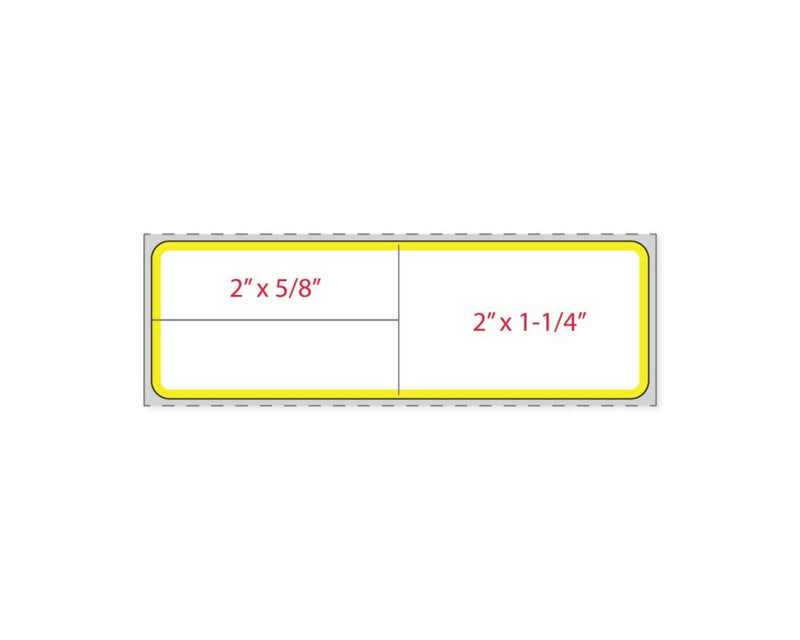 PDC Label Meditech Direct Thermal Paper Permanent 3" Core 4"x1 1/4" White with Yellow 3600 per Roll | LDWHPYB64