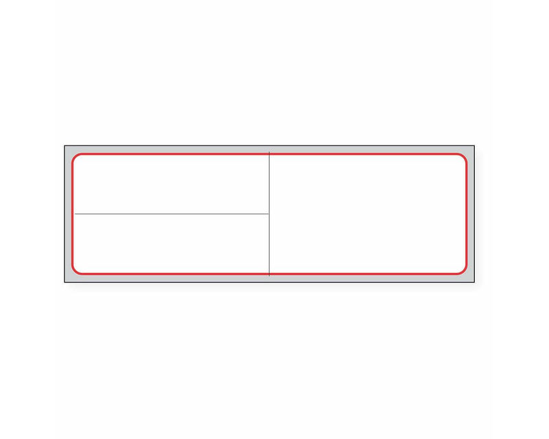 PDC Label Meditech Direct Thermal Paper Extra Permanent 3" Core 4"x1 1/4" White with Red 3600 per Roll | LDWXP67