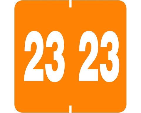 Ames® Compatible Color Code Label Year "23", 1-7/8" x 1-7/8" Orange, Mylar, 1000 Per Roll | LL-23