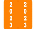 Ames® Compatible Color Code Label Year "2023", 1-7/8" x 1-7/8", Orange, Mylar, 1000 Per Roll | LLV-23