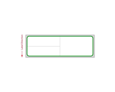 PDC Label Meditech Direct Thermal IR Paper Permanent 1" Core 4"x1 1/4" White with Green 1000 per Roll, 8 Rolls per Case | LMEDG10