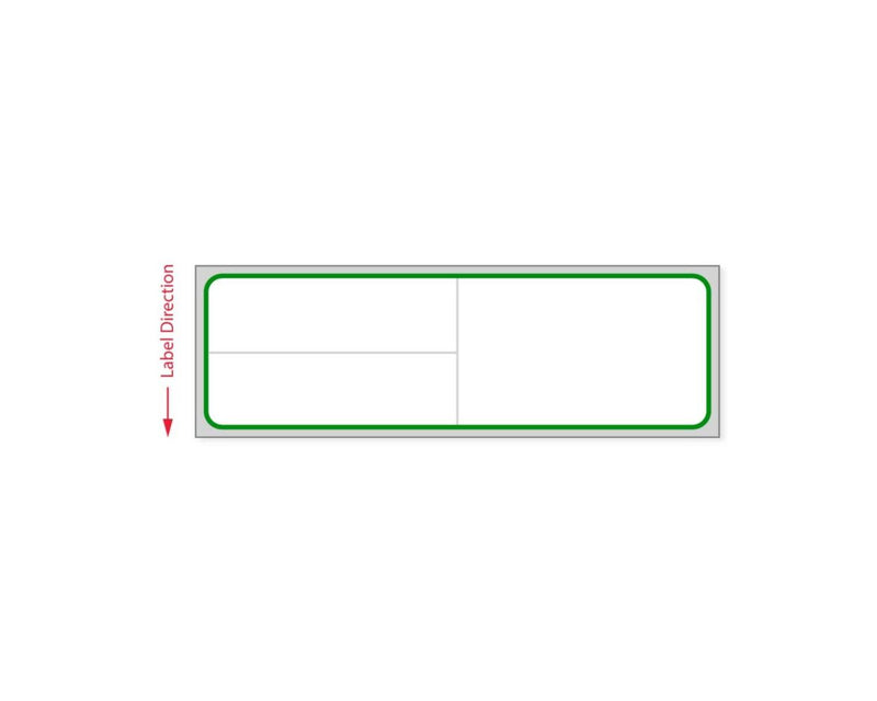 PDC Label Meditech Direct Thermal IR Paper Permanent 1" Core 4"x1 1/4" White with Green 1000 per Roll, 8 Rolls per Case | LMEDG10