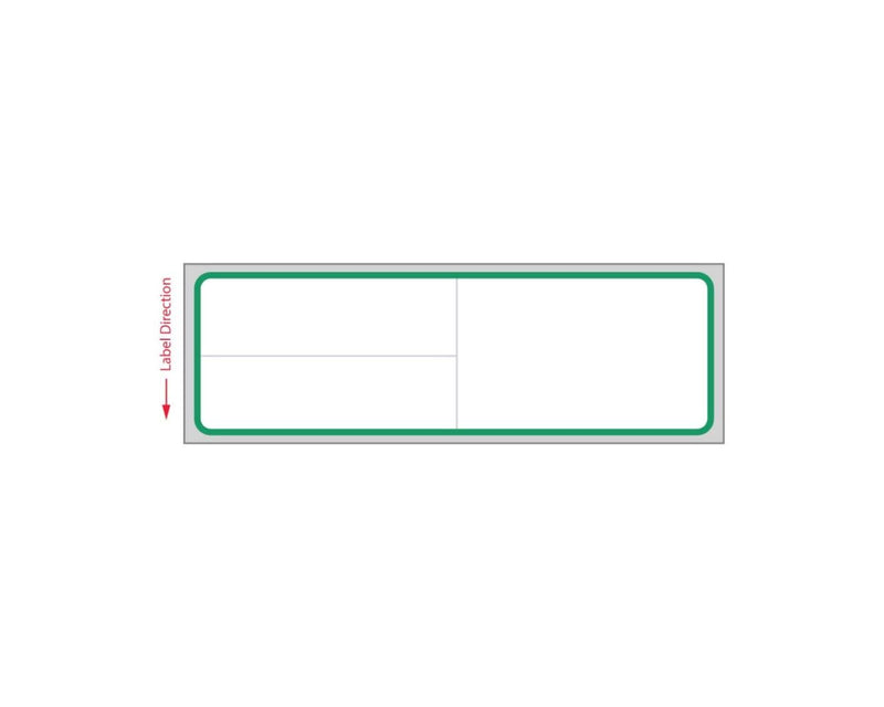 PDC Label Meditech Direct Thermal Paper Permanent 3" Core 4"x1 1/4" White with Green 3600 per Roll | LMEDG91