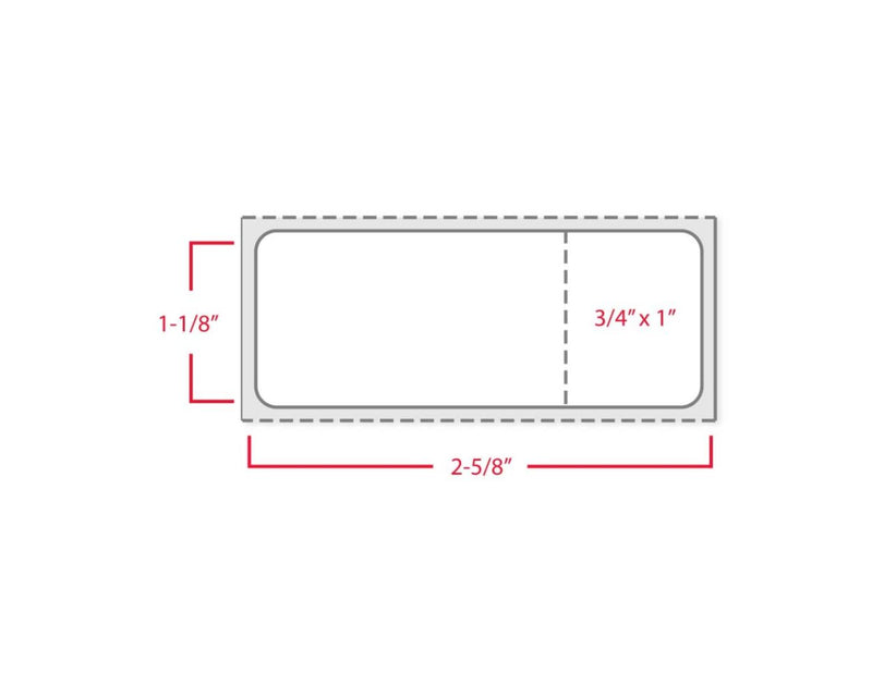 PDC Label SoftLab Direct Thermal Paper Permanent 1" Core 2-1/2" X 1 White 1200 per Roll, 2 Rolls per Case | LPWHP15