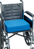 DEROYAL WEDGE WHEELCHAIR CUSHION (PACKAGING - CASE) (DIMENSIONS - 16” L x 16” W x 2 ½”- 4” H)