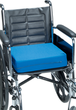 DEROYAL WEDGE WHEELCHAIR CUSHION (PACKAGING - CASE) (DIMENSIONS - 16” L x 16” W x 2 ½”- 4” H)