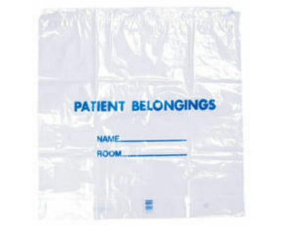 Patient Belongings Bag Drawstring Clear Plastic 20" x 20" x 4" 250 pe,r Case | PBD01