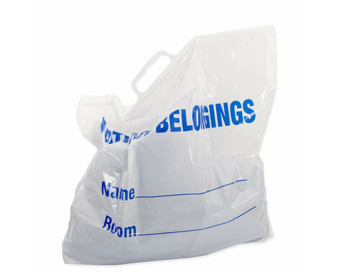Patient Belongings Bag Rigid Handle White Plastic 18 1/2" X 20" X 3 1/2", 250 per Case | PBR02
