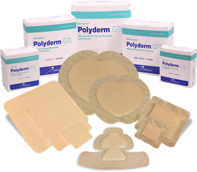 DEROYAL POLYDERM™ GTL SILICONE ADHESIVE WOUND DRESSING SACRAL (QTY/BOX - 10) (PACKAGING - CASE 50)