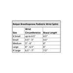 Rolyan Breathoprene Pediatric Wrist Splint - Left - X-Small