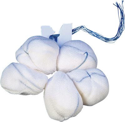 DEROYAL ROUND ADENOID SPONGE STANDARD 1½” (PACKAGING - 5/PACK, 50 PACKS PER CASE)