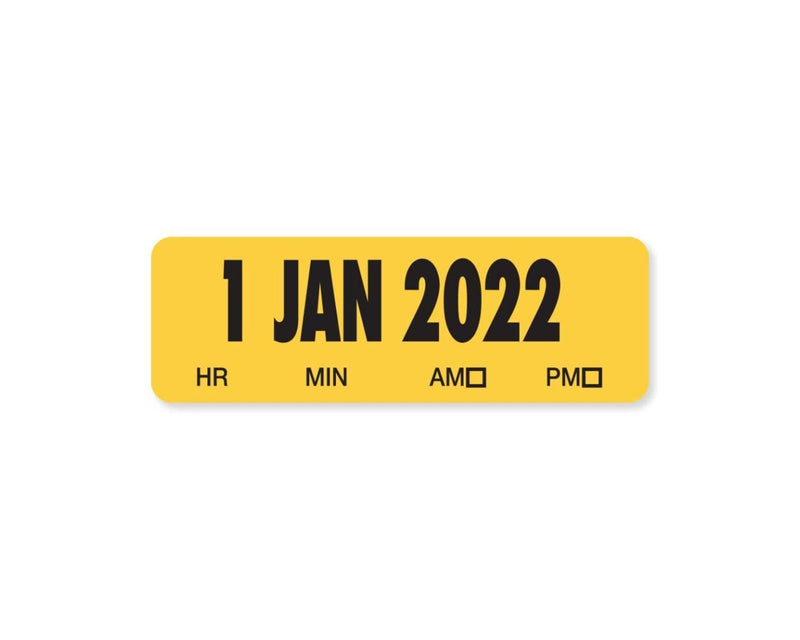 2022 Spee-D-Date™ Label January-December Yellow 100 per Roll, 365 Rolls per Set | SDD0122000100