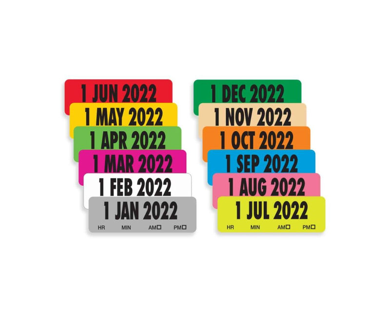 2022 Spee-D-Date™ Label January-December Assorted 50 per Roll, 365 Rolls per Set | SDDRB22000050